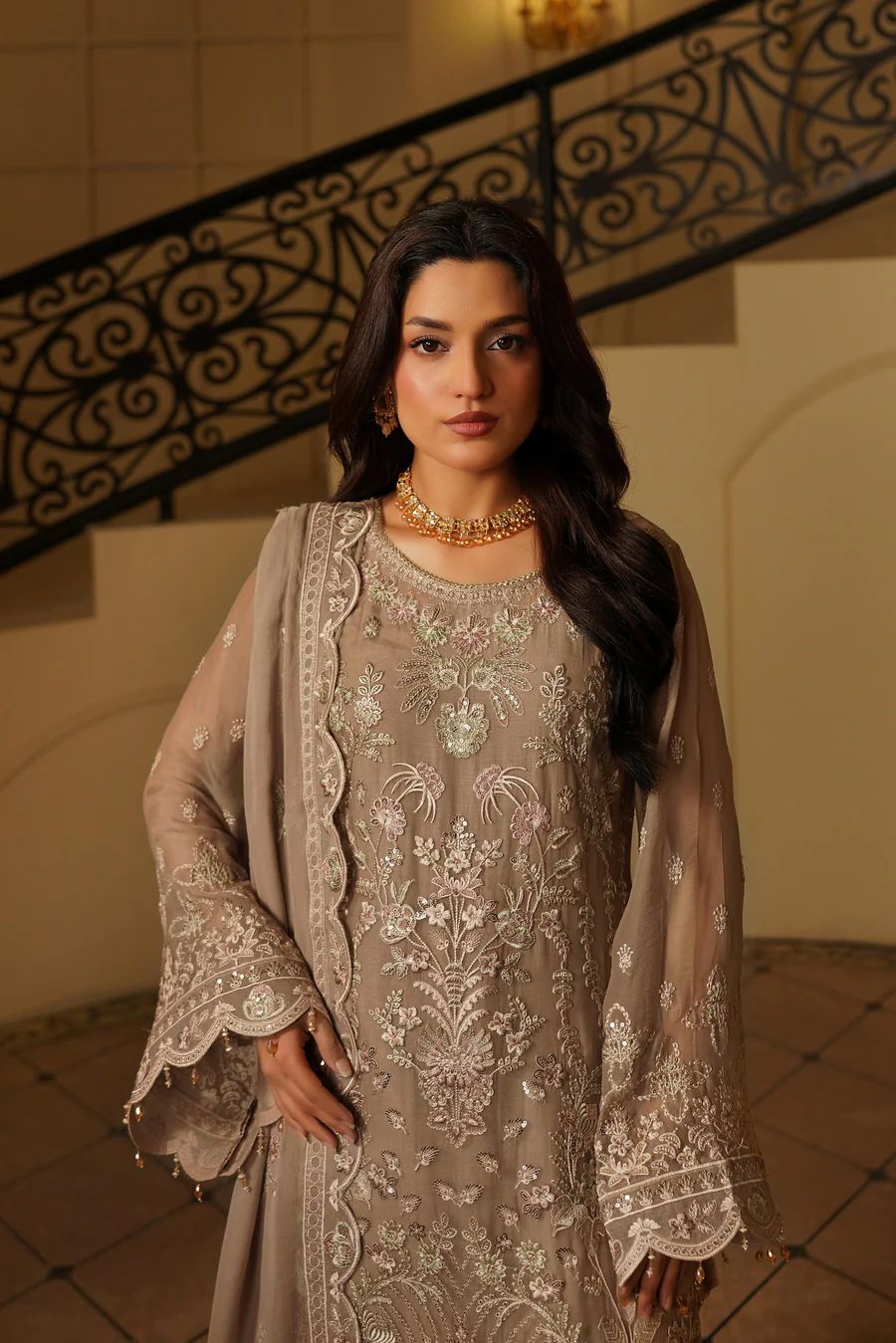 Maryams Premium Chiffon Embroidered | 3 Piece Unstitched D-2528