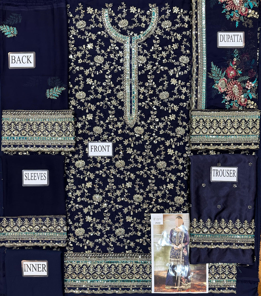 Charizma Luxury Chiffon Embroidered | Unstitched Exclusive D-2530