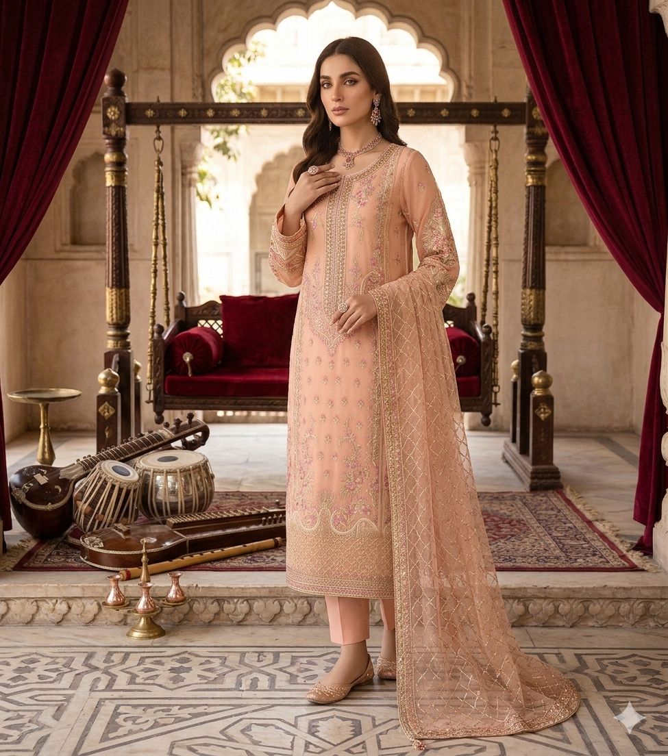 Gulaal wedding Luxury chiffon Embroidered | Unstitched  D-2342