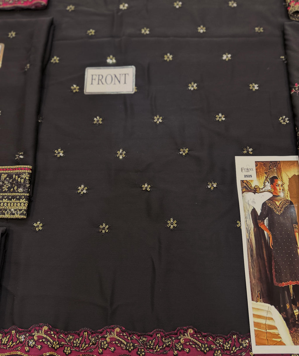 Maryams Premium Chiffon Embroidered | 3 Piece Unstitched D-2525