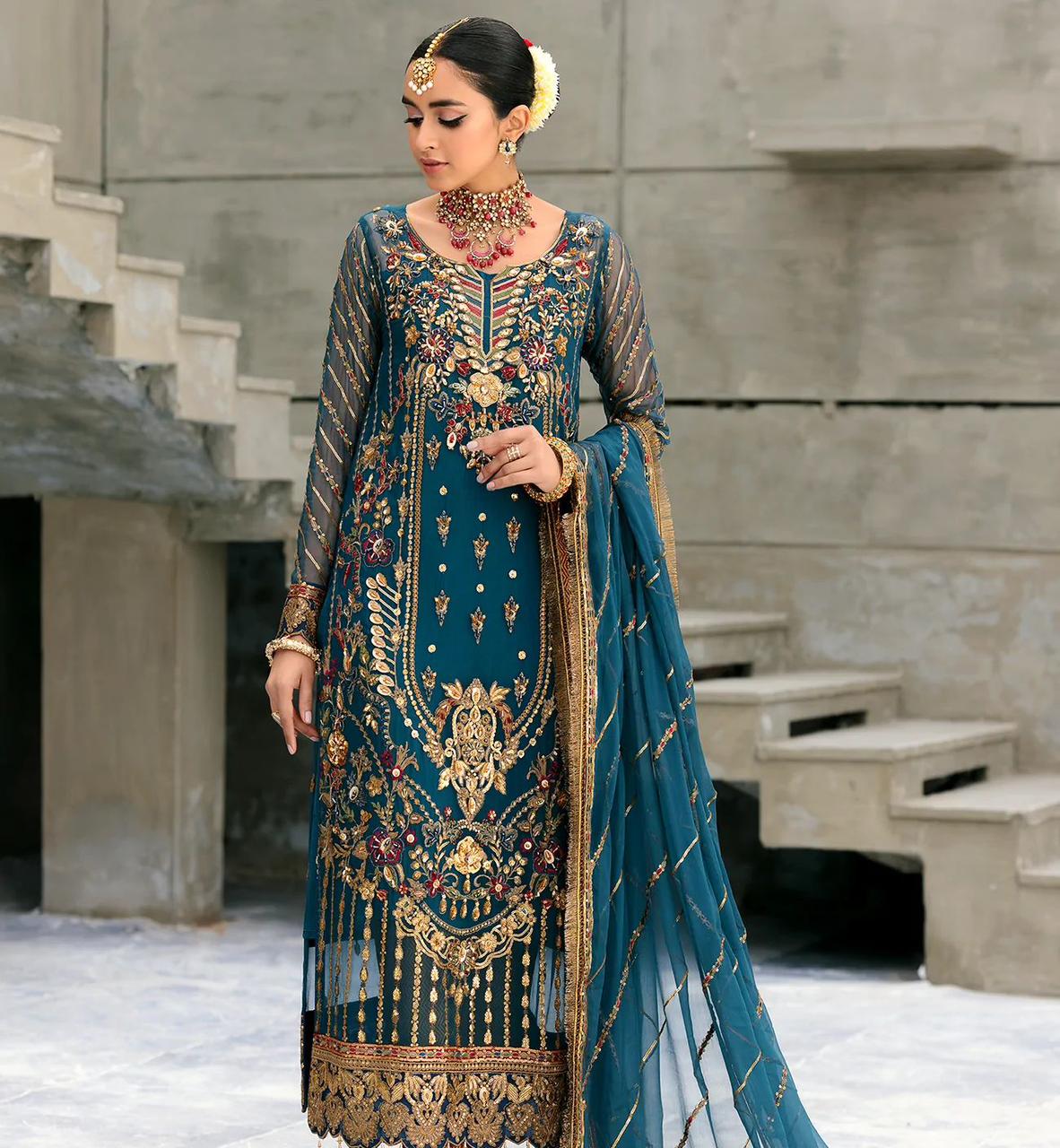 Emaan Adeel luxury chiffon Embroidered | Unstitched Suit D-2079