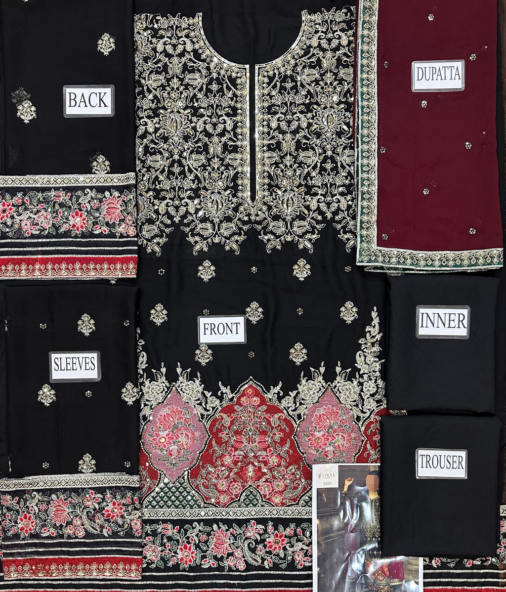 Charizma Luxury Chiffon Embroidered | 3 Piece Unstitched D-2531