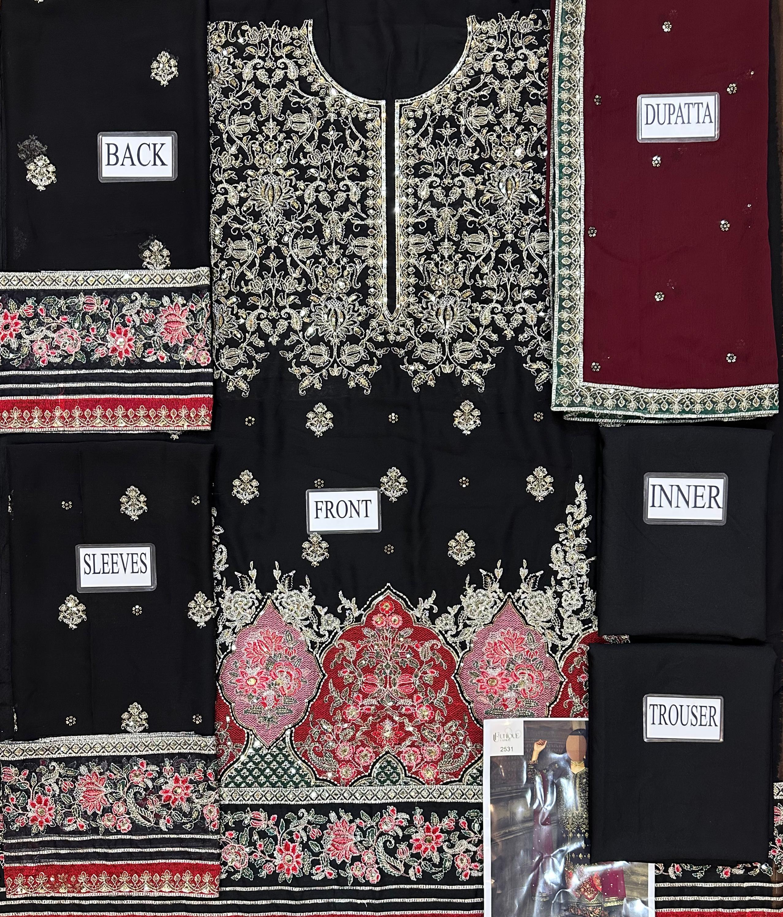 Charizma Luxury Chiffon Embroidered | 3 Piece Unstitched D-2531