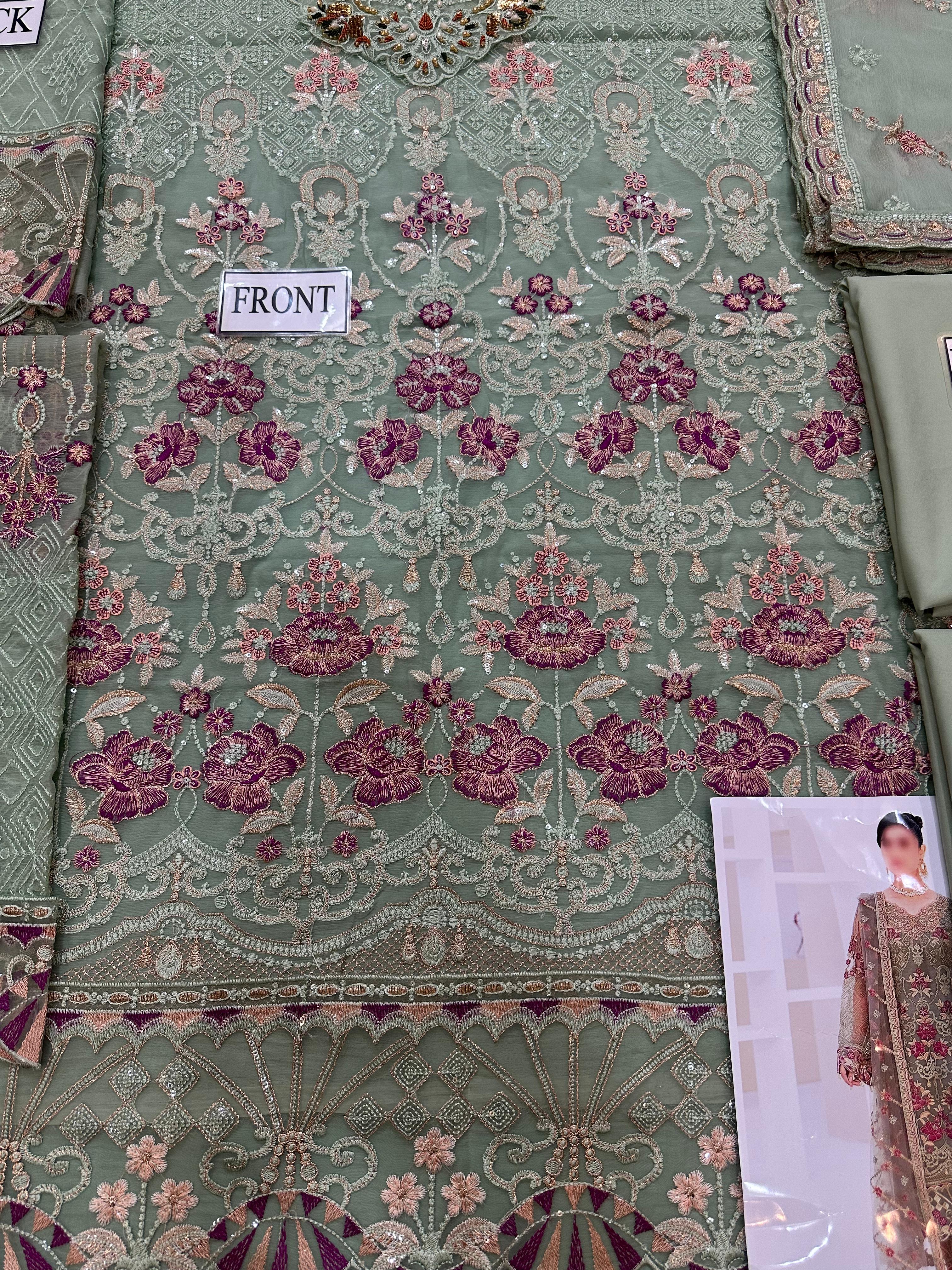 Maria.B Premium Chiffon Embroidered Exclusive Chiffon Dupatta | 3 Piece Unstitched D-2528