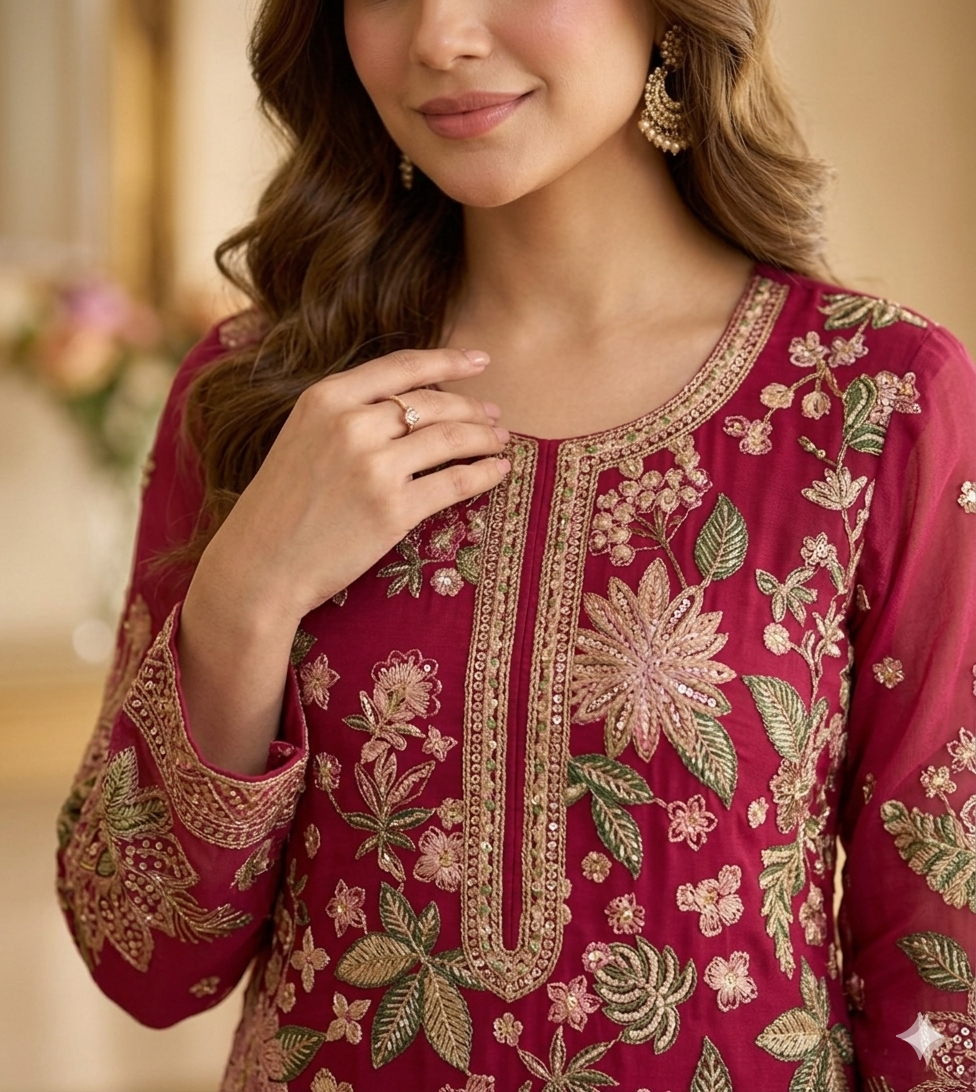 Elsa Embroidered Chiffon | 3 Piece Unstitched