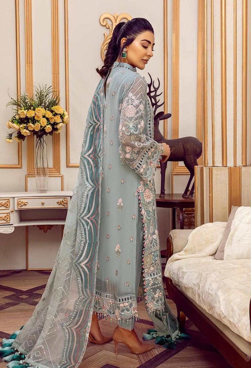 Adan libas premium Chiffon Embroidered | Unstitched D-2001