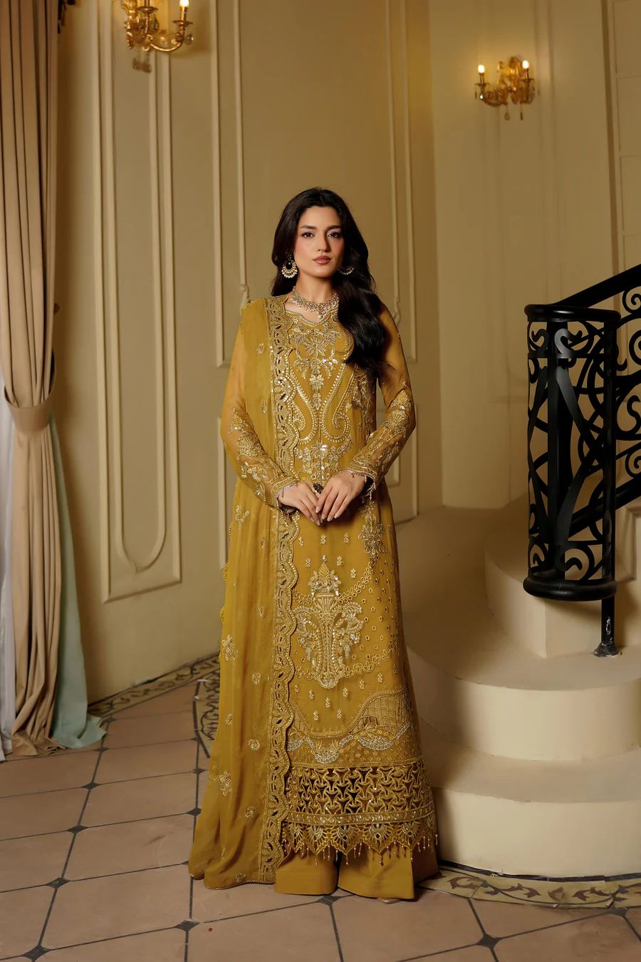 Mariyams Premium Chiffon Embroidered | 3 Piece Unstitched D-2527