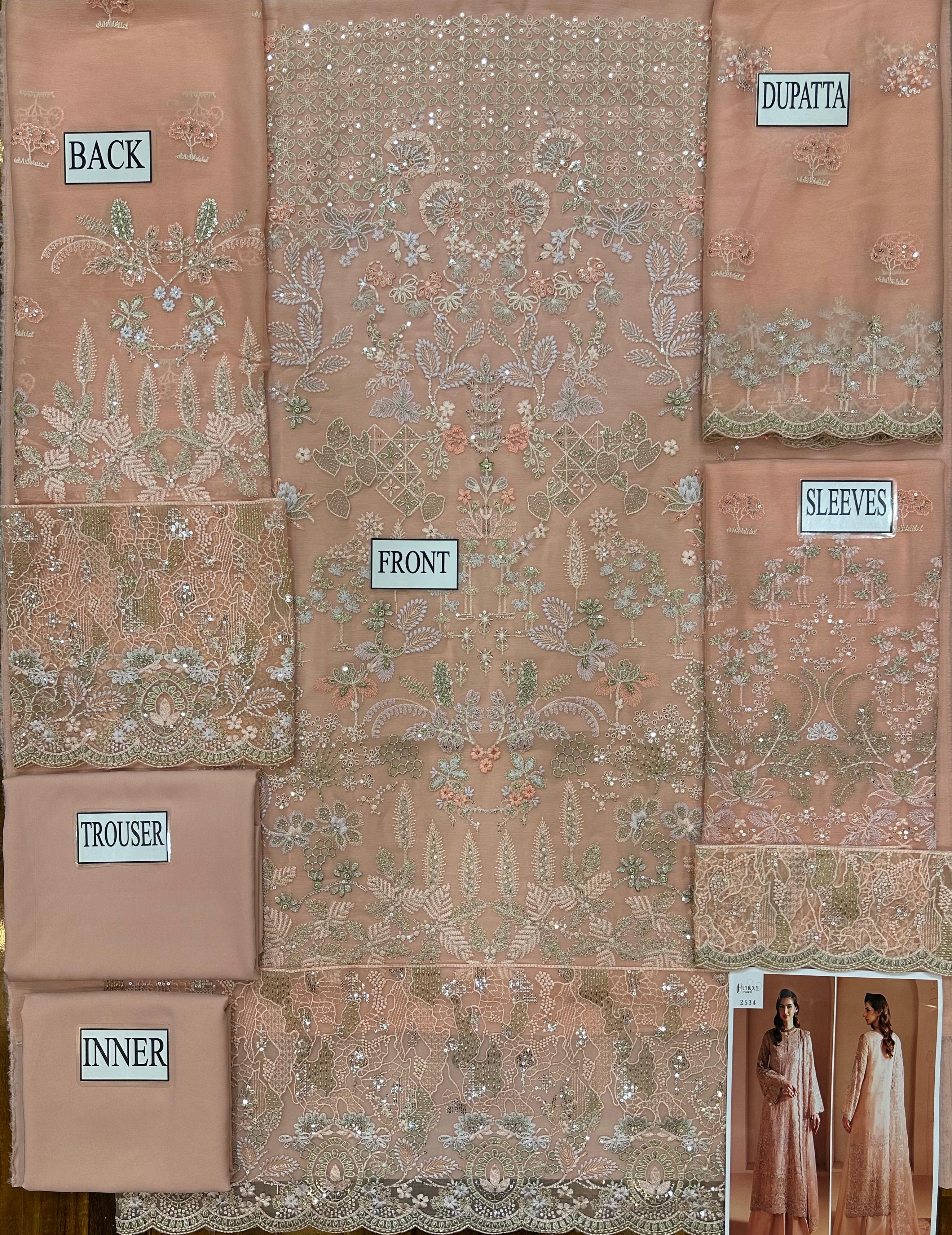 Zainab Chottani Luxury Chiffon Emboridered | 3 Piece Unstitched D-2534