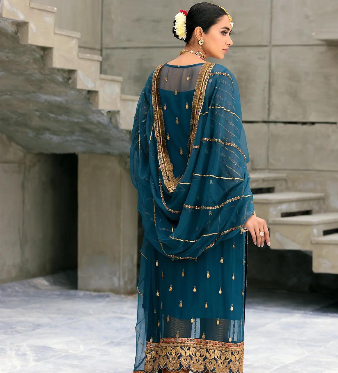 Emaan Adeel luxury chiffon Embroidered | Unstitched Suit D-2079