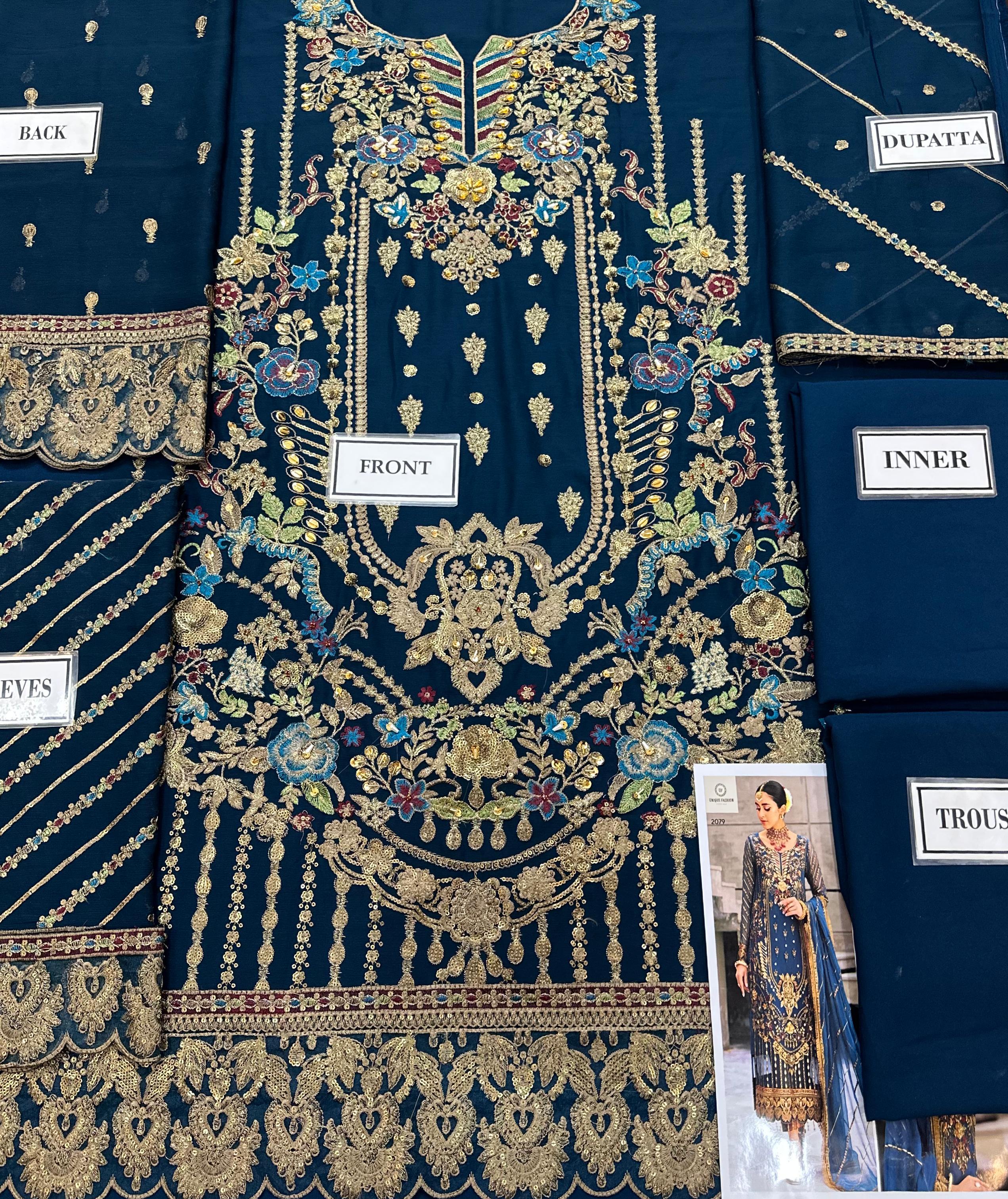 Emaan Adeel luxury chiffon Embroidered | Unstitched Suit D-2079
