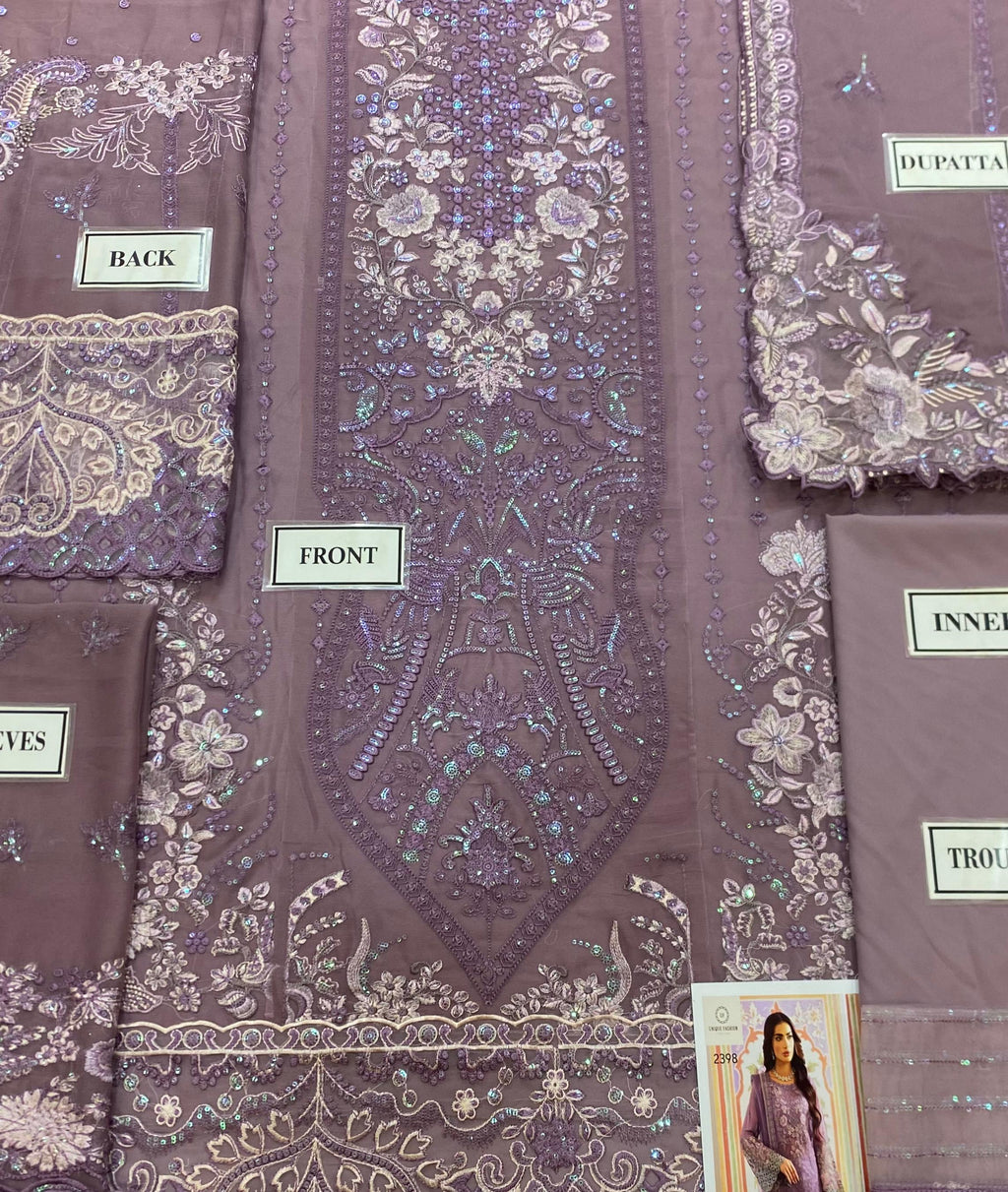 Zainab Chottani Luxury Chiffon Embroidered | 3 Piece Unstitched D-2398