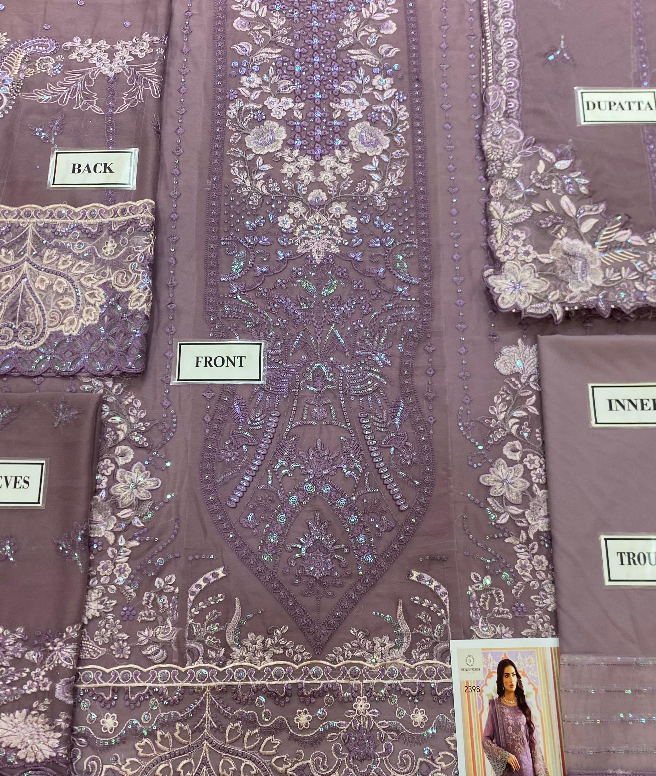 Zainab Chottani Luxury Chiffon Embroidered | 3 Piece Unstitched D-2398
