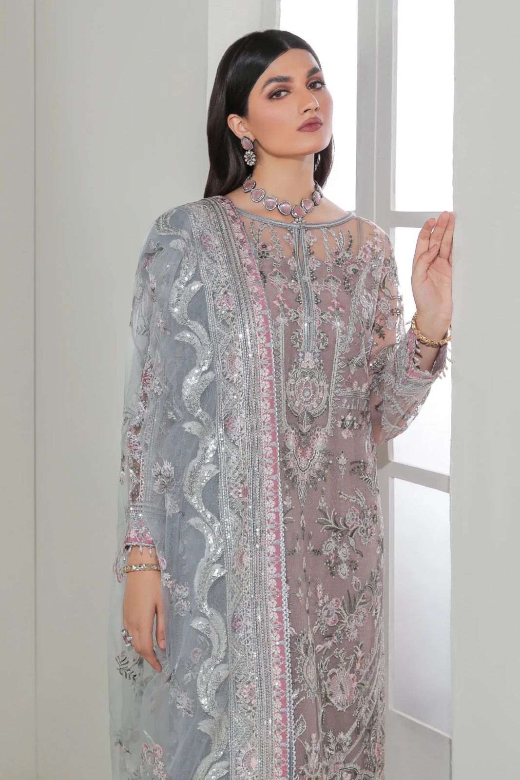 Baroque wedding Luxury chiffon Embroidered | Unstitched  D-2037