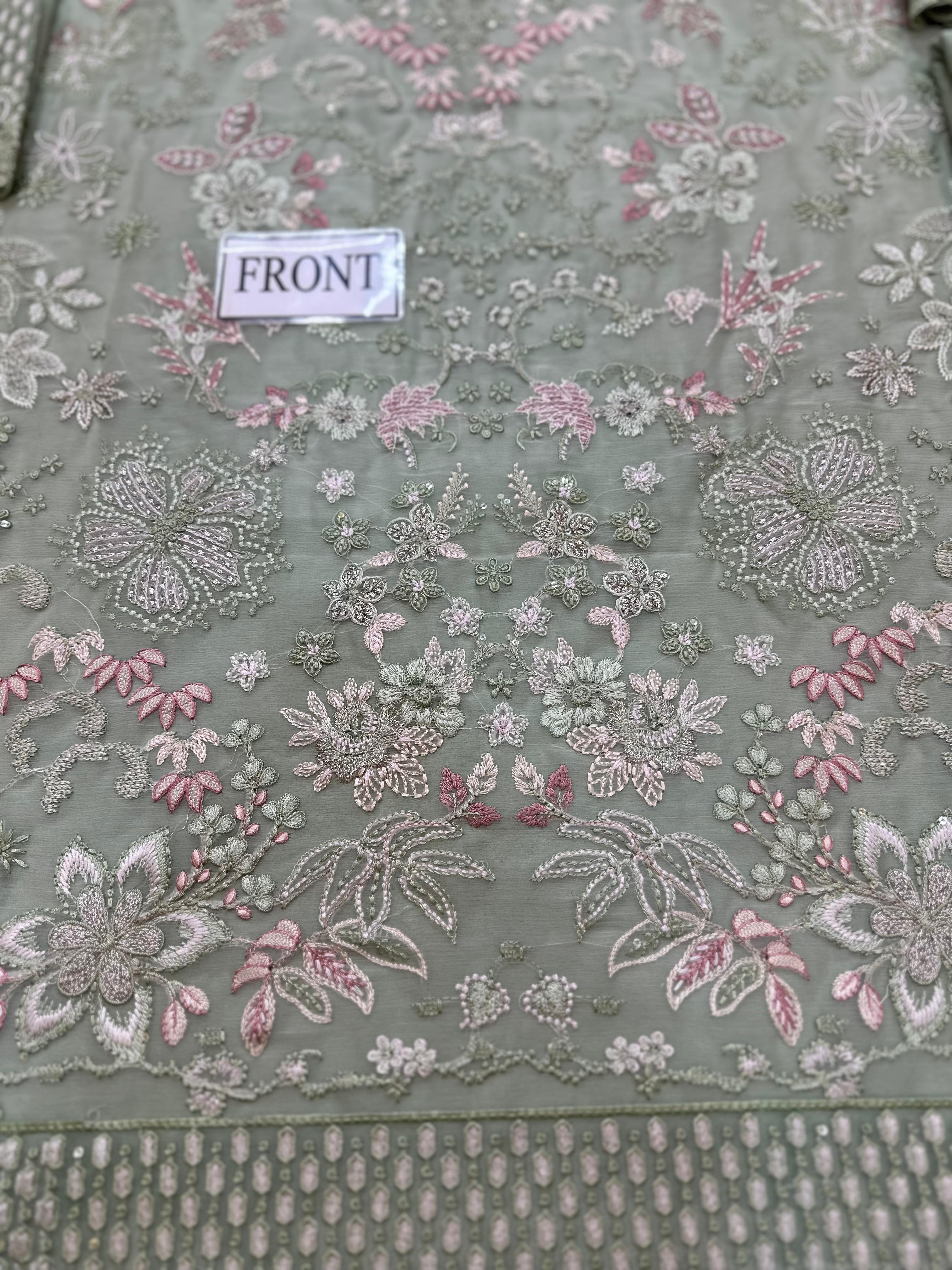 Zainab Chottani Luxury Chiffon Emboridered | 3 Piece Unstitched D-2518 with (free gift)