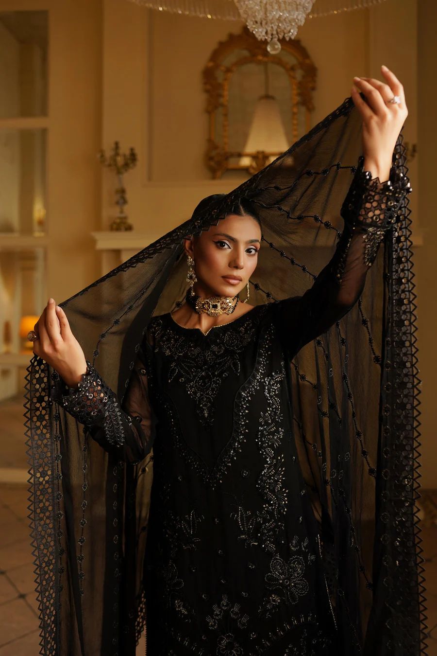 Maryams Premium Chiffon Embroidered | 3 Piece Unstitched D-2526
