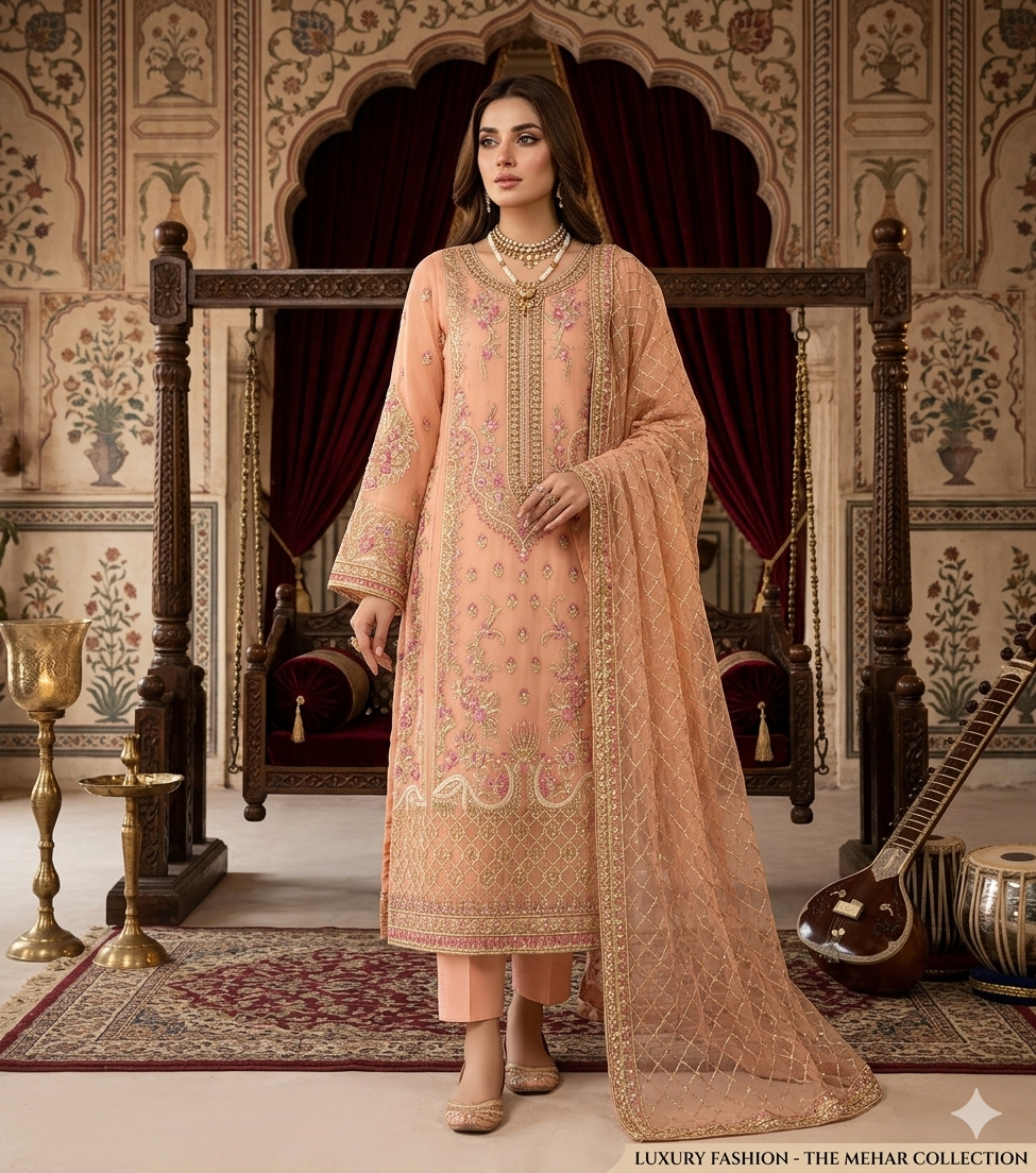 Gulaal wedding Luxury chiffon Embroidered | Unstitched  D-2342