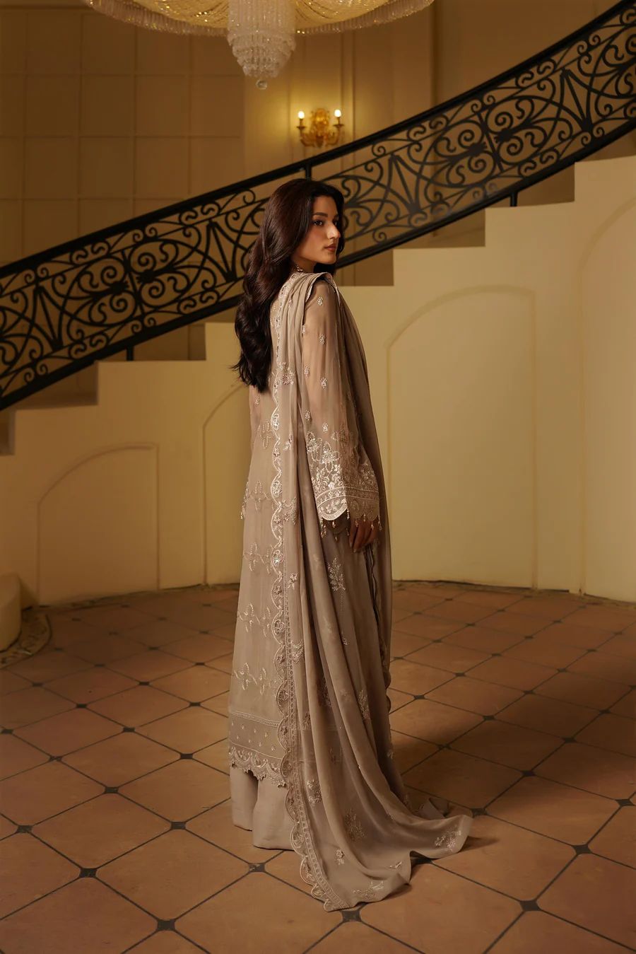 Maryams Premium Chiffon Embroidered | 3 Piece Unstitched D-2528