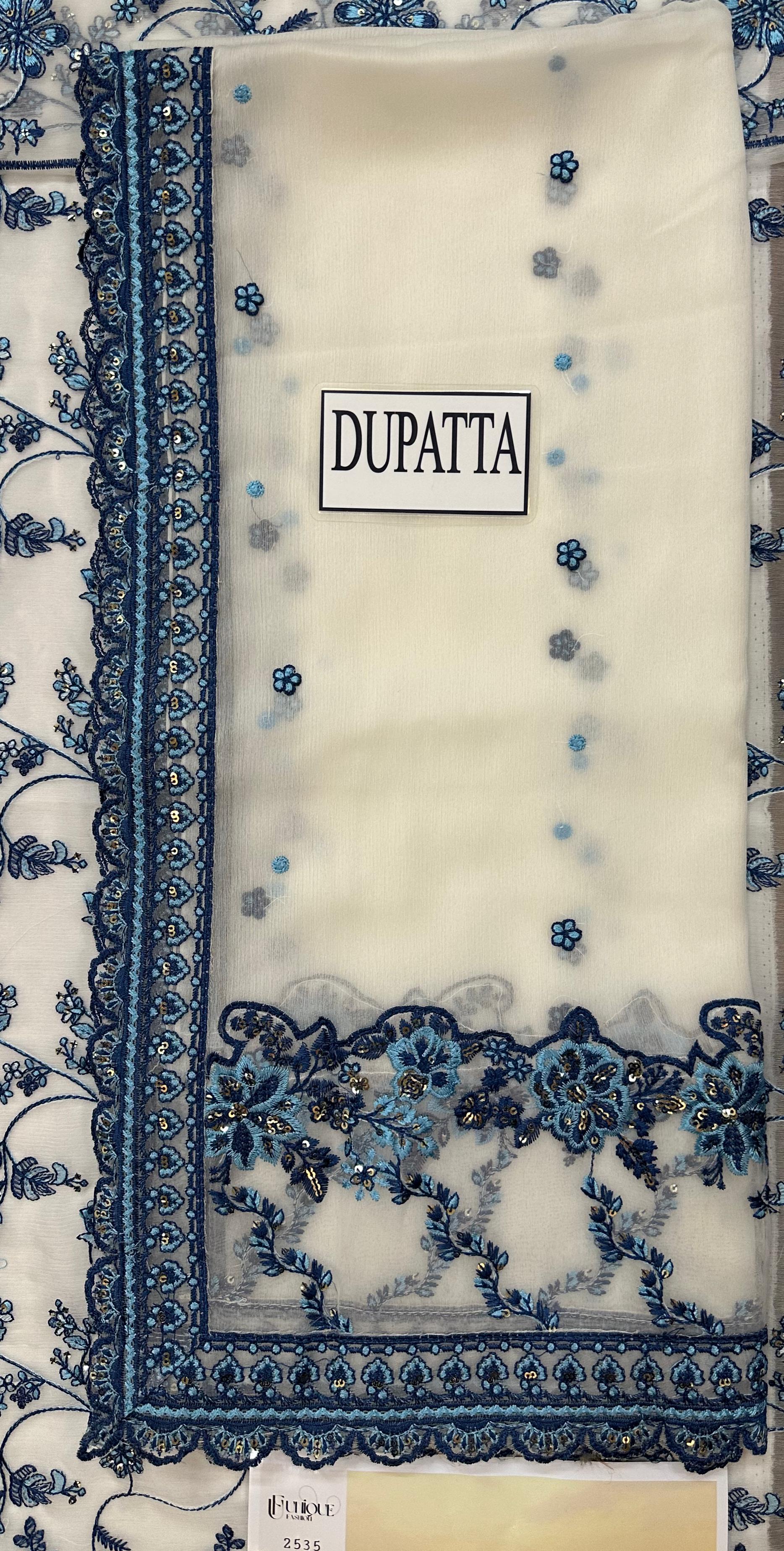 Alvenas luxury Embroidered Chiffon | 3 Piece Unstitched D-2535