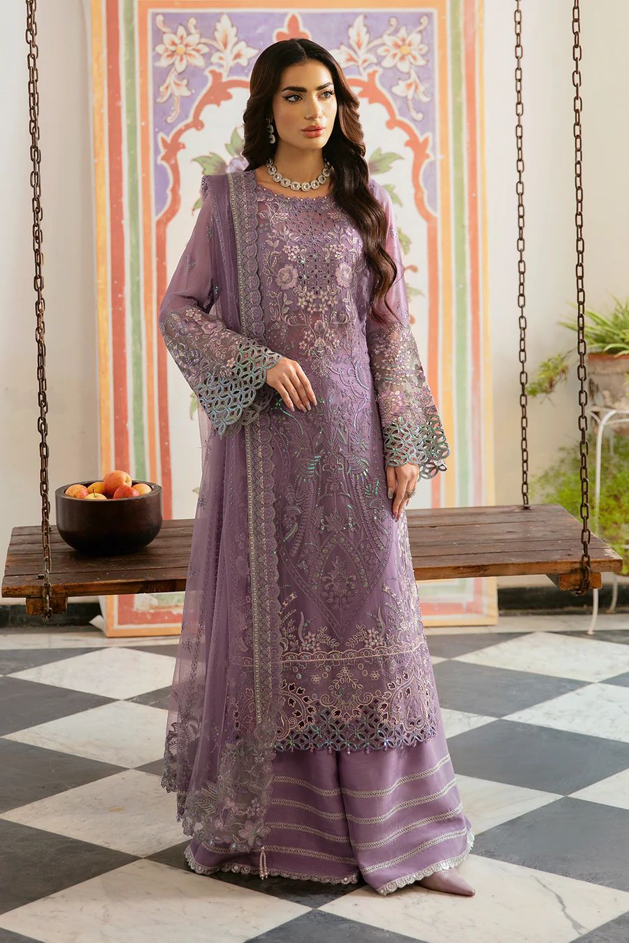 Zainab Chottani Luxury Chiffon Embroidered | 3 Piece Unstitched D-2398