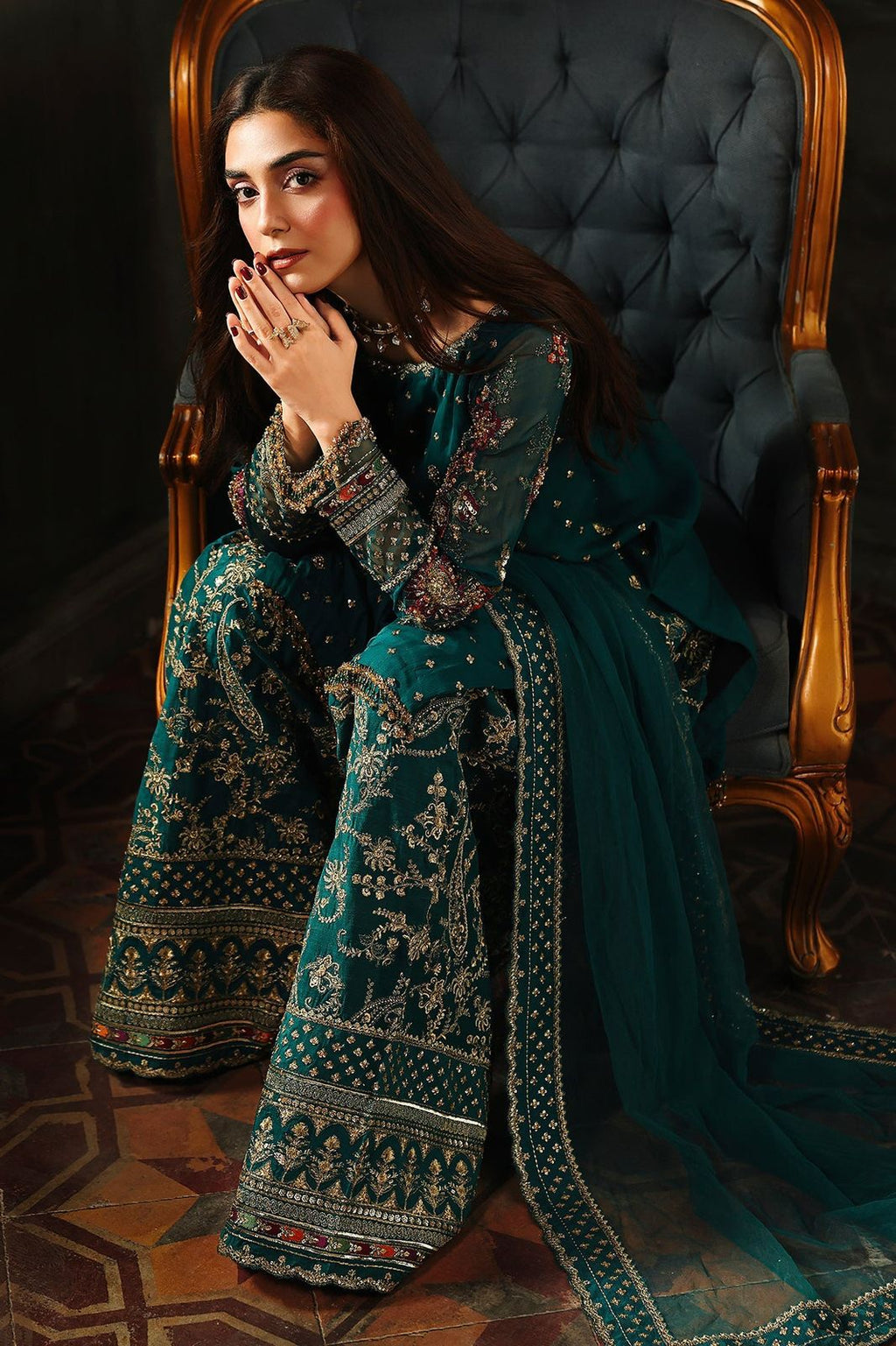 Charizma Premium Chiffon Embroidered | 3 Piece Unstitched D-2533