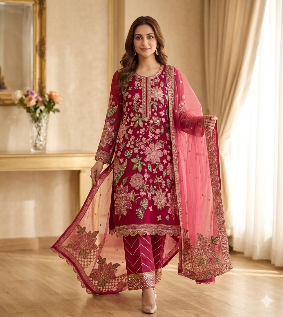 Elsa Embroidered Chiffon | 3 Piece Unstitched