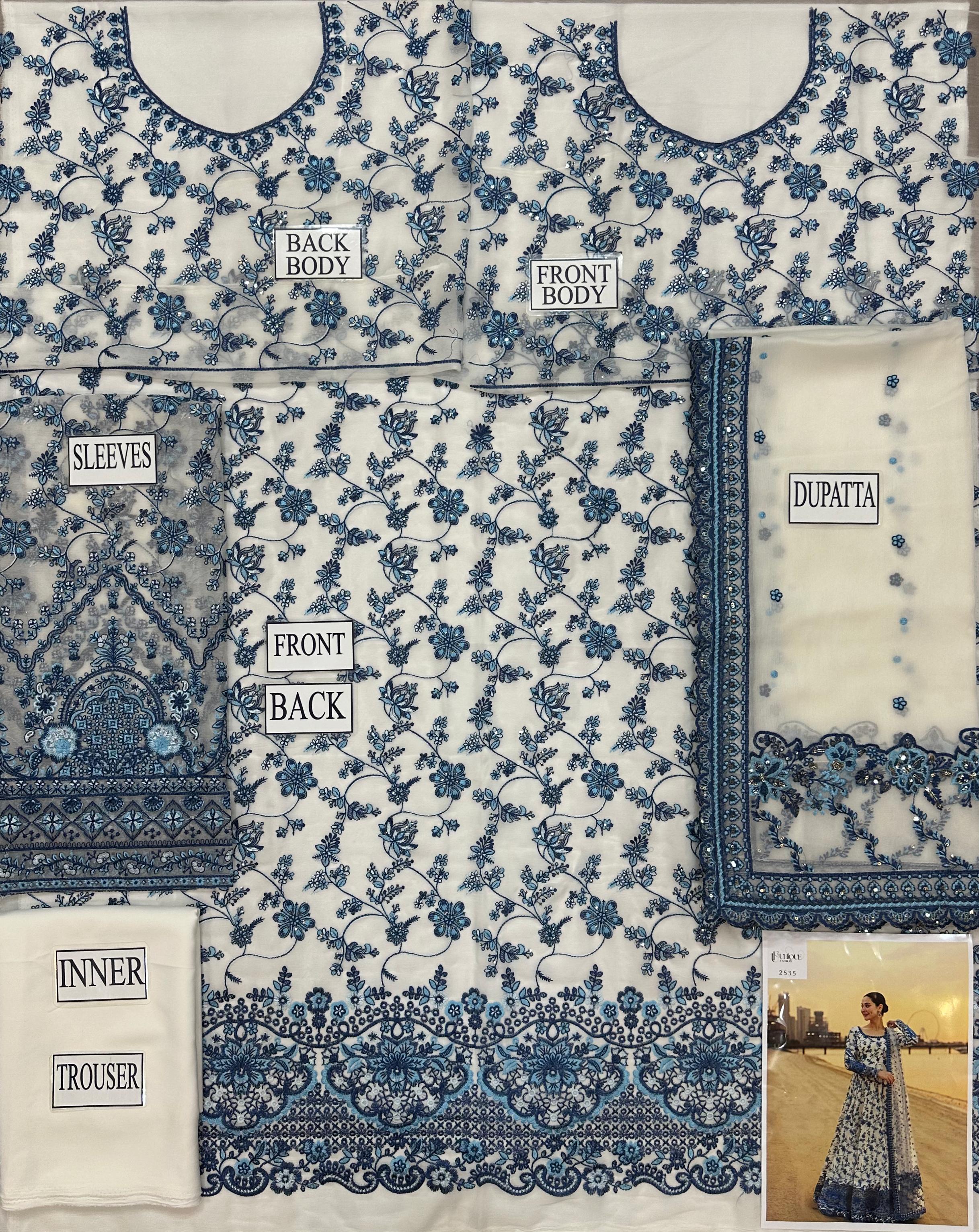 Alvenas luxury Embroidered Chiffon | 3 Piece Unstitched D-2535
