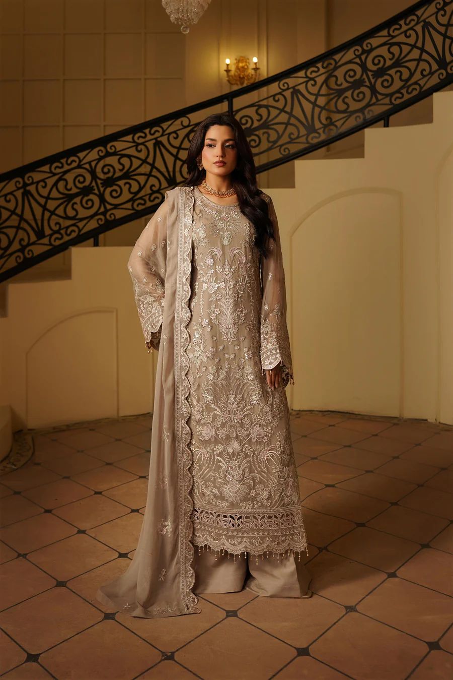 Maryams Premium Chiffon Embroidered | 3 Piece Unstitched D-2528