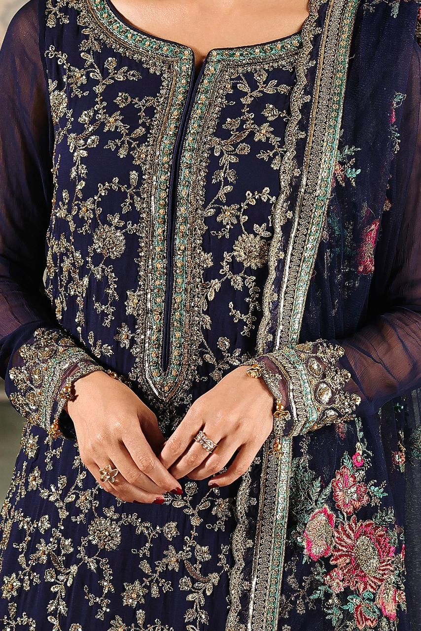 Charizma Luxury Chiffon Embroidered | Unstitched Exclusive D-2530