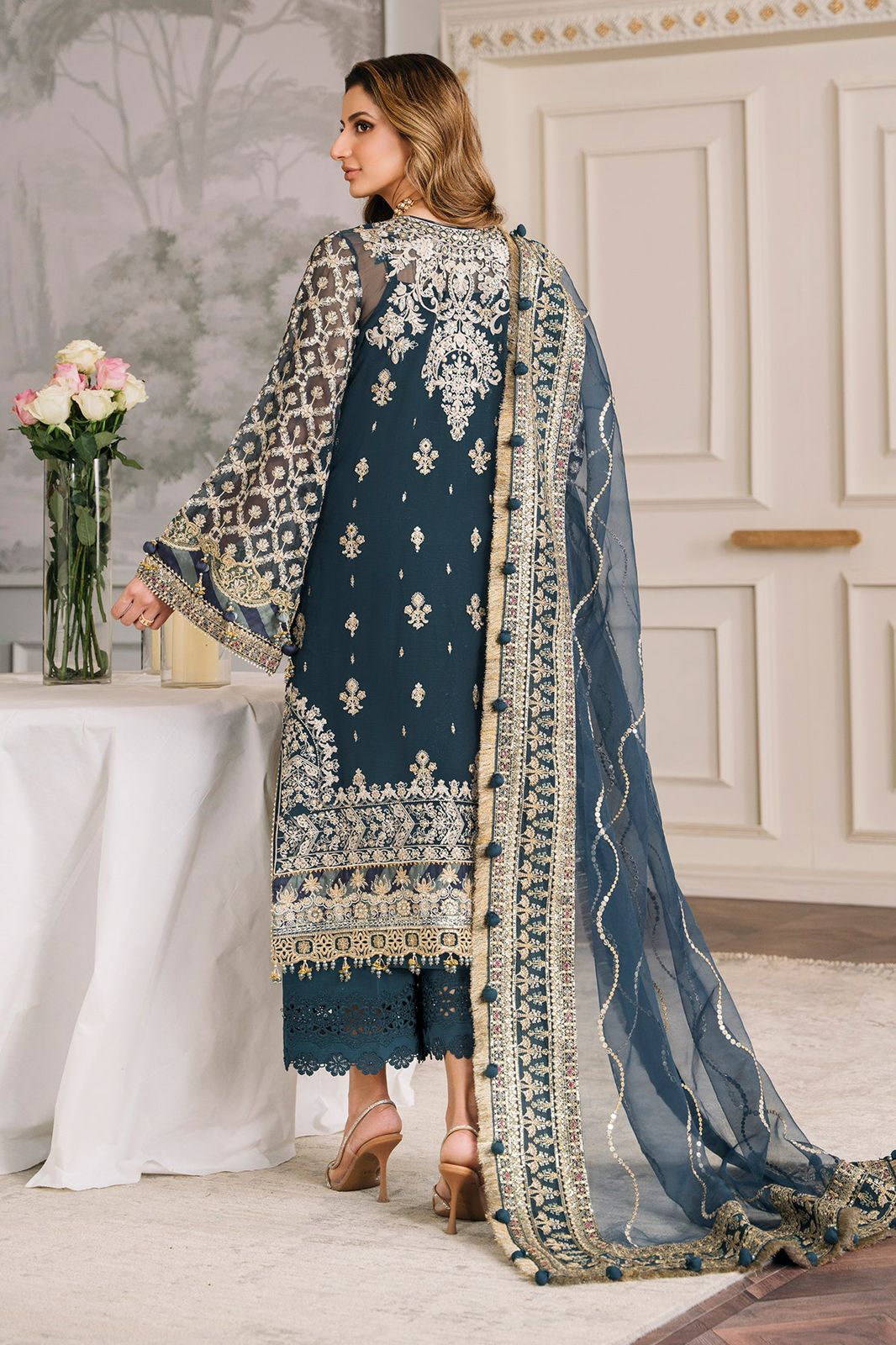 Baroque luxury Chiffon Embroidered | 3 Piece Unstitched D-2253