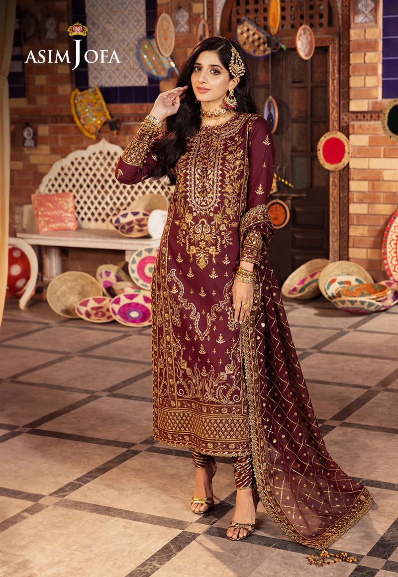 Asim Jofa Luxury Chiffon Embroidered | Unstitched Exclusive D-2292