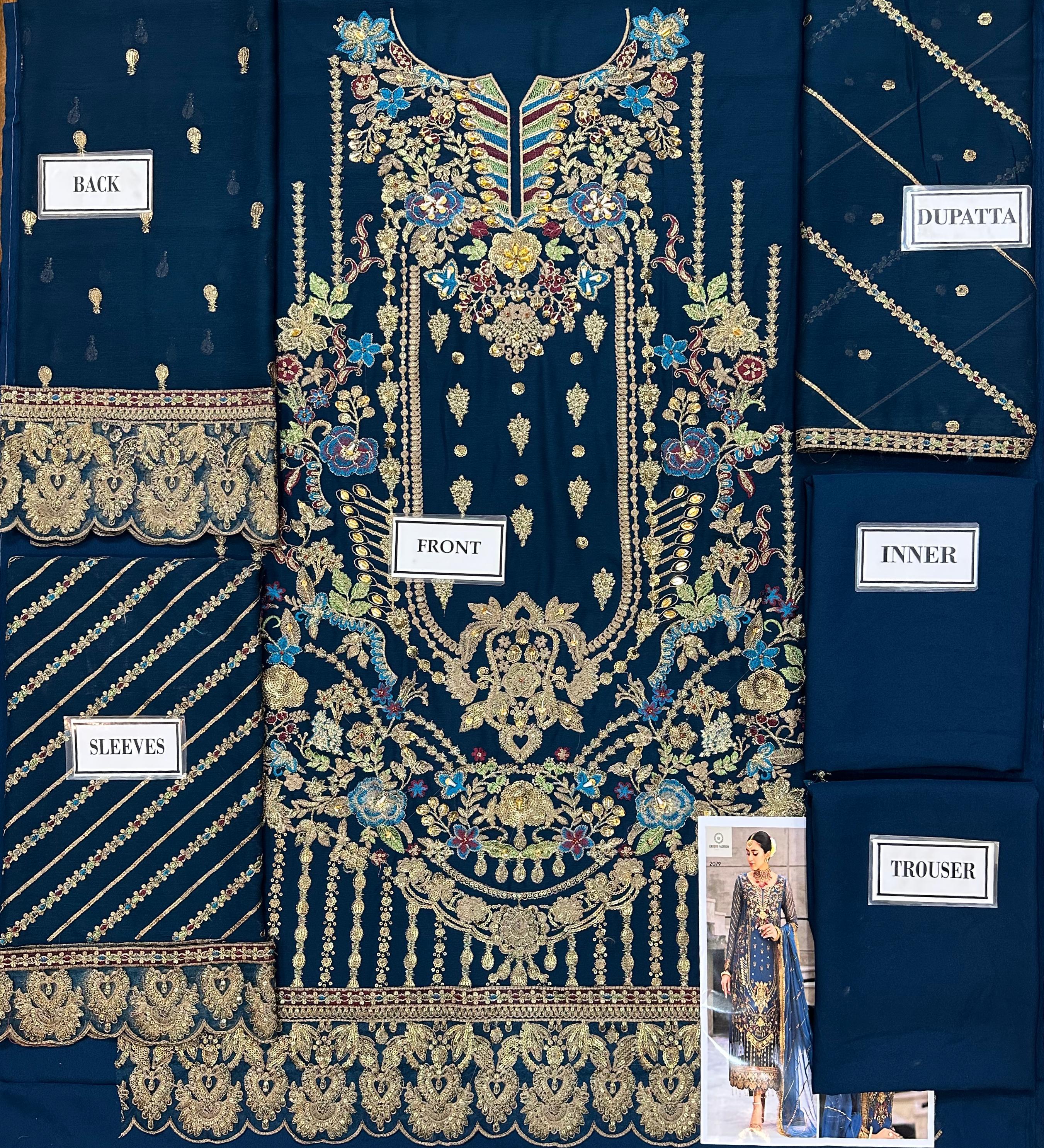 Emaan Adeel luxury chiffon Embroidered | Unstitched Suit D-2079