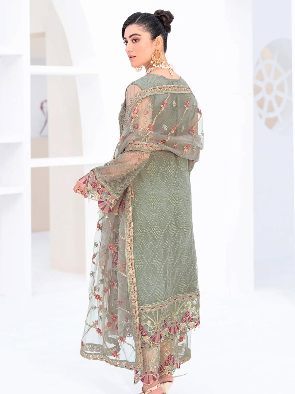 Maria.B Premium Chiffon Embroidered Exclusive Chiffon Dupatta | 3 Piece Unstitched D-2528