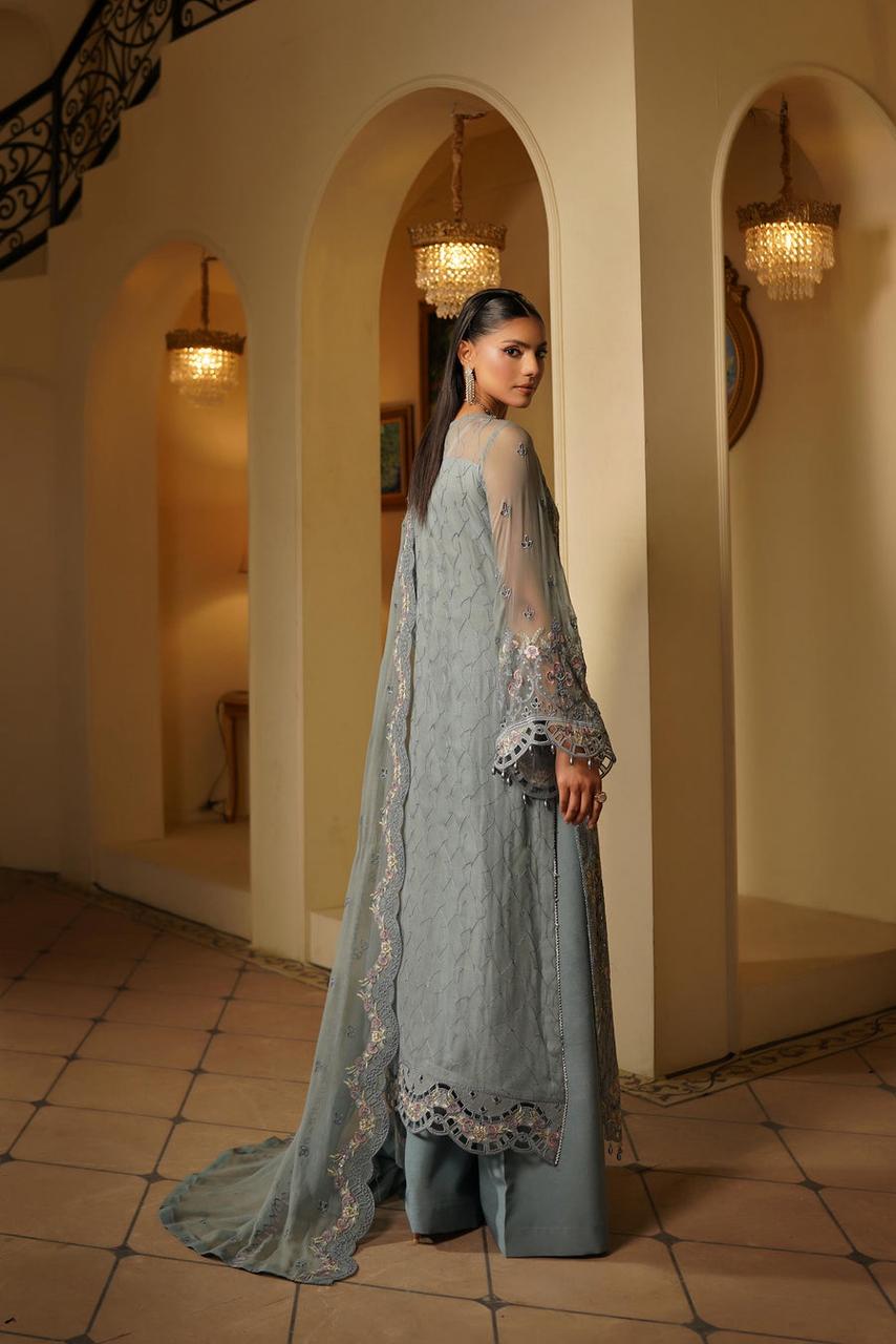 Mariyams Premium Chiffon Embroidered | 3 Piece Unstitched D-2529