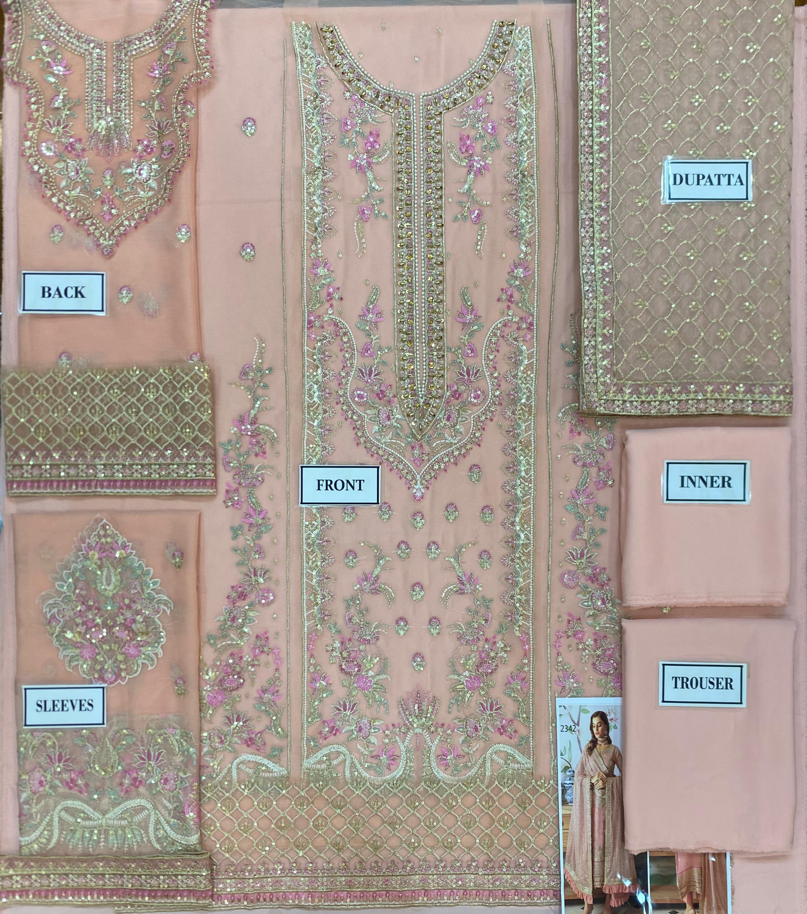 Gulaal wedding Luxury chiffon Embroidered | Unstitched  D-2342